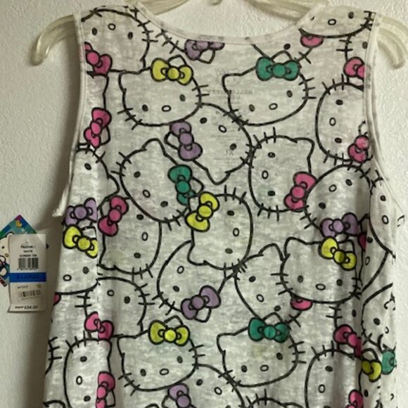 HELLO KITTY BY SANRIO KITTY GALORE 2014 HIGH-LOW SHIRT TOP COTT/POLY NWT (JR) XL - Picture 6 of 14